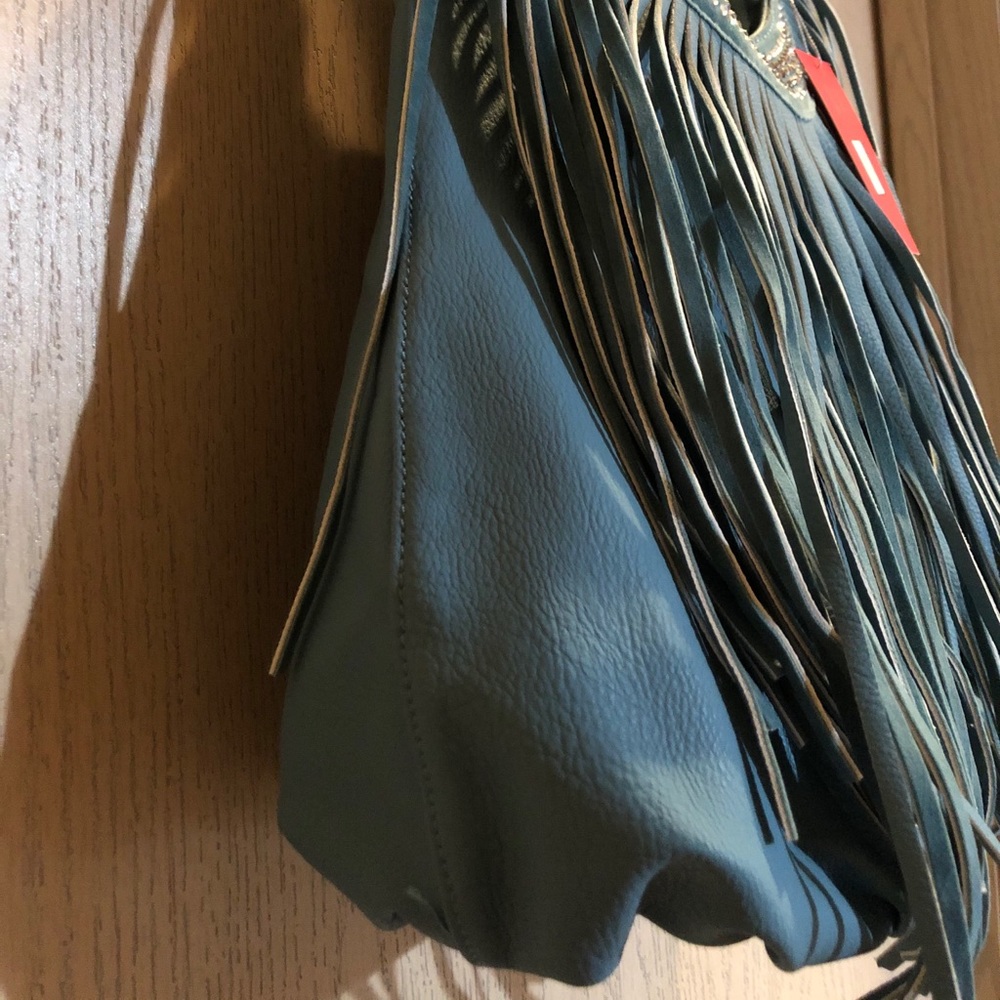 💙Sasha Vieta Aqua Vegan Leather Fringe Bag - Picture 5 of 16
